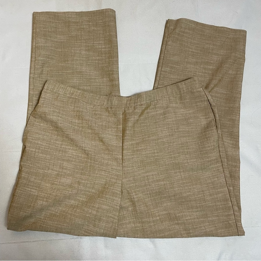 Alfred Dunner Light Brown Coconut Elastic Waist Classic Fit Pull On Pants Sz 18